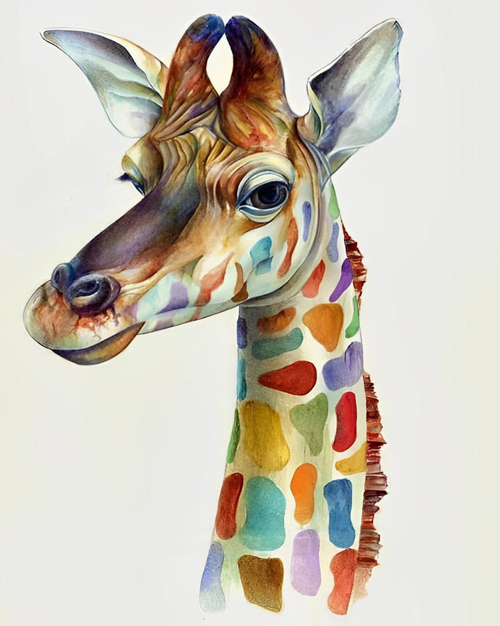 Warm Toned Giraffe Tilts Neck Cross Stitch Kits