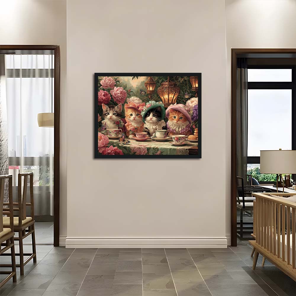 Kittens Gather for Tea Party Cross Stitch Kits
