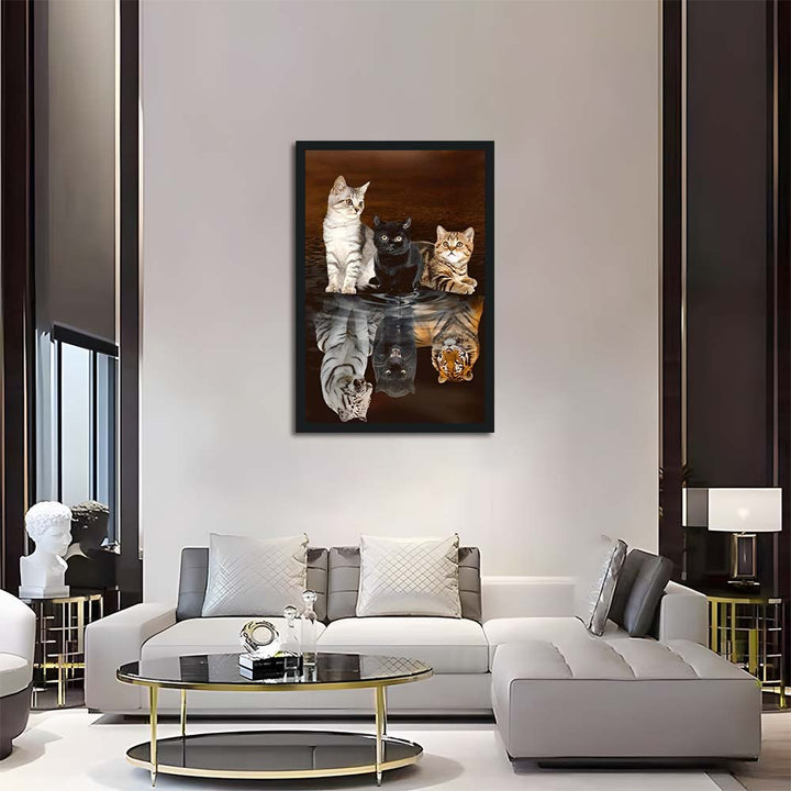 Cats Gaze as Reflections Shift Cross Stitch Kits