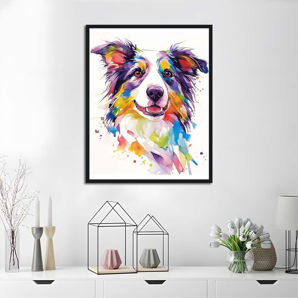 Vivid Hues Frame Cheerful Dog Cross Stitch Kits