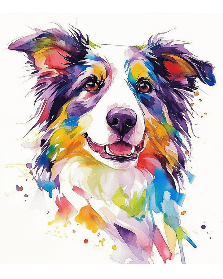 Vivid Hues Frame Cheerful Dog Cross Stitch Kits