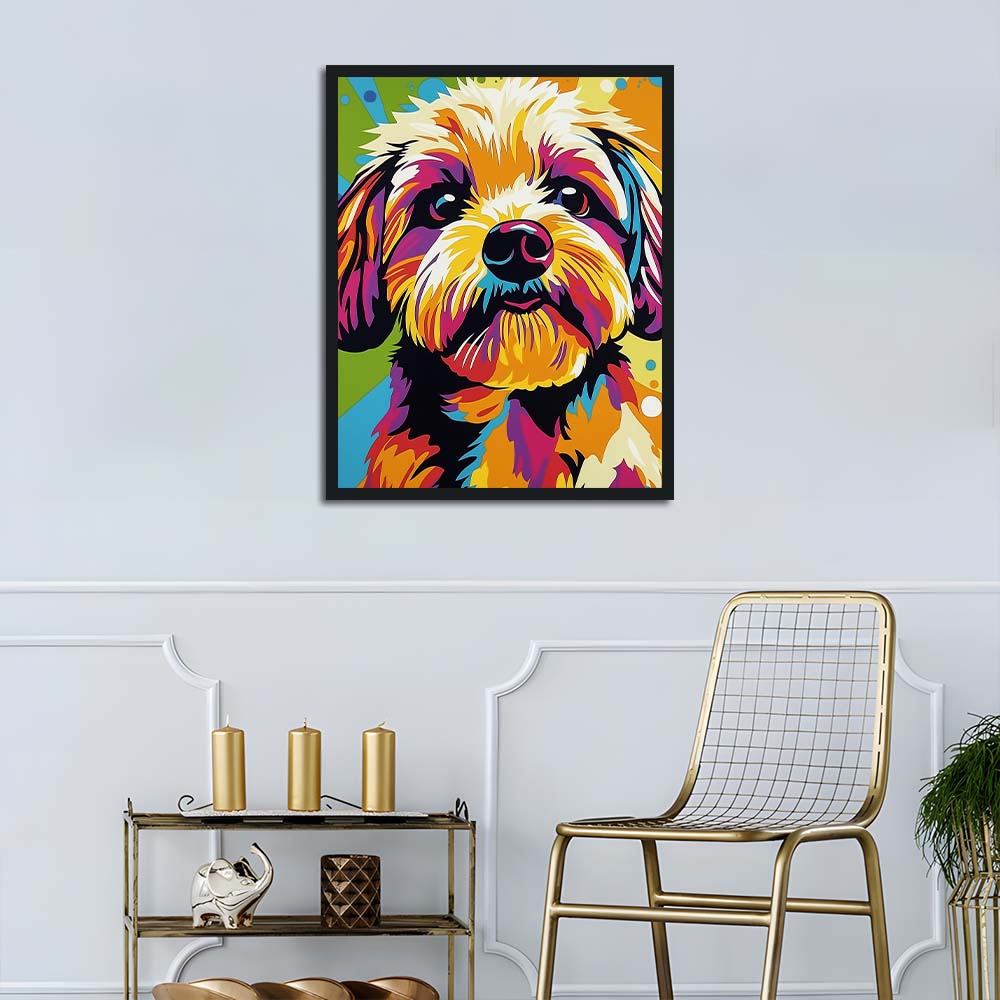 Colorful Dog Gazes with Bright Eyes Cross Stitch Kits