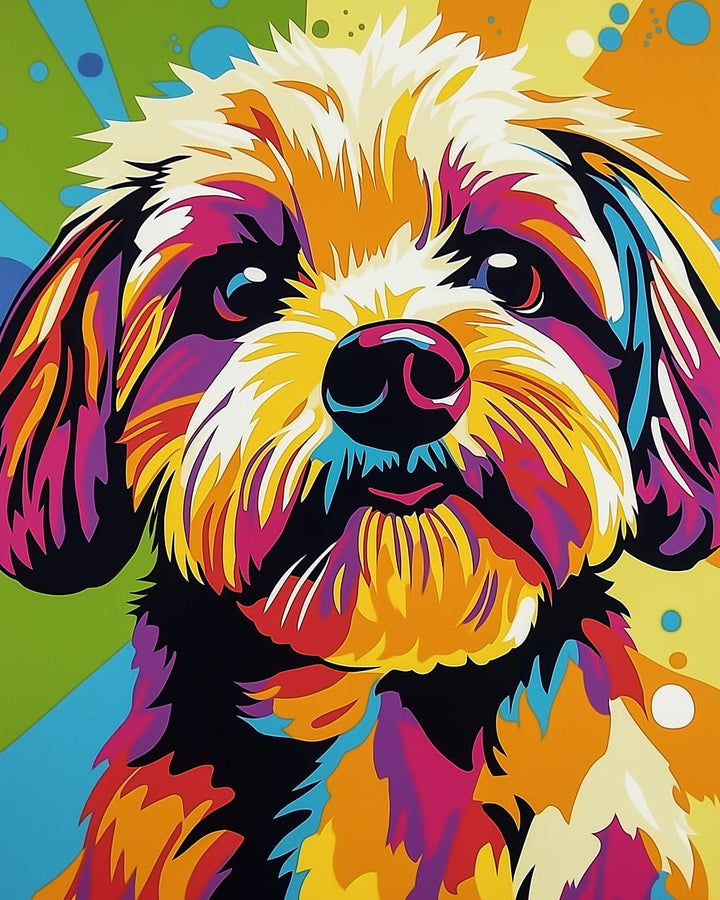 Colorful Dog Gazes with Bright Eyes Cross Stitch Kits