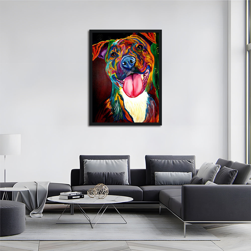 Vibrant Dog Grins with Tongue Out Cross Stitch Kits