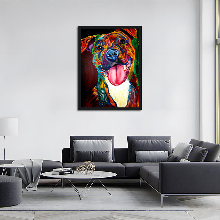 Vibrant Dog Grins with Tongue Out Cross Stitch Kits