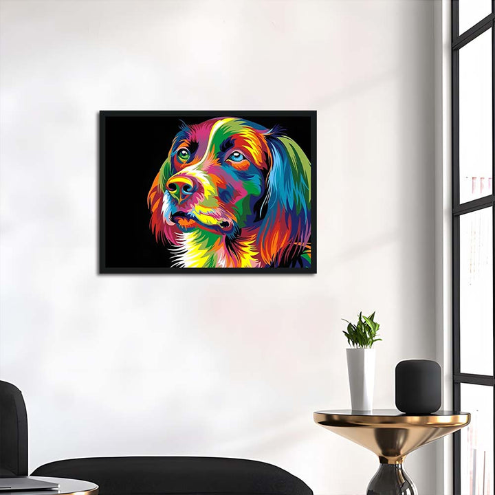 Dog Stares Against Dark Background Cross Stitch Kits