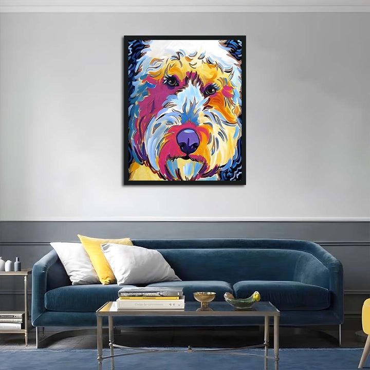 Vivid Colors cover Curly Dog Cross Stitch Kits