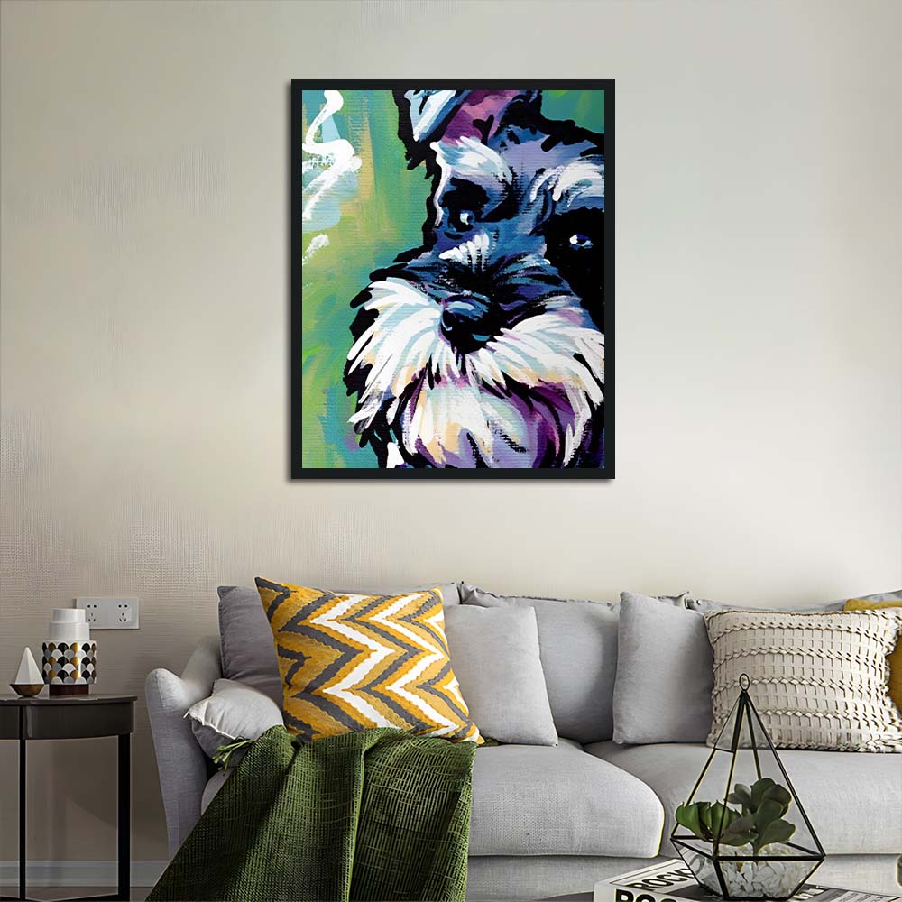 Schnauzer Gazes in Bold Colors Cross Stitch Kits