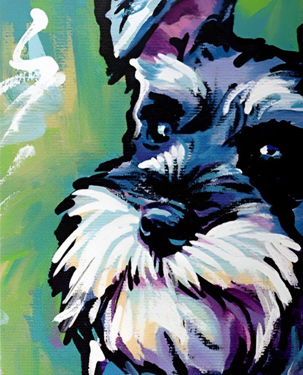 Schnauzer Gazes in Bold Colors Cross Stitch Kits