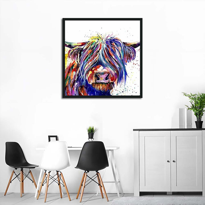 Bold Hues Adorn Watercolor Cow Cross Stitch Kits