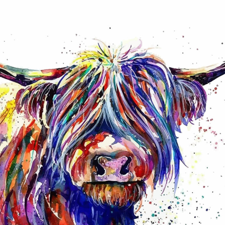 Bold Hues Adorn Watercolor Cow Cross Stitch Kits