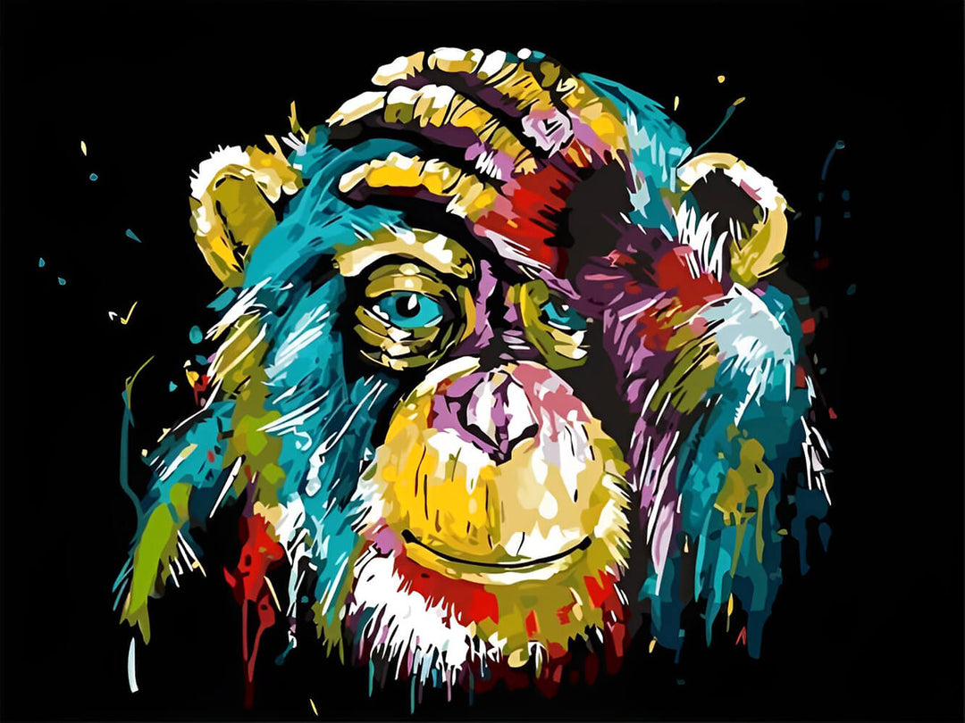 Chimp Shines in Bold Colors Cross Stitch Kits