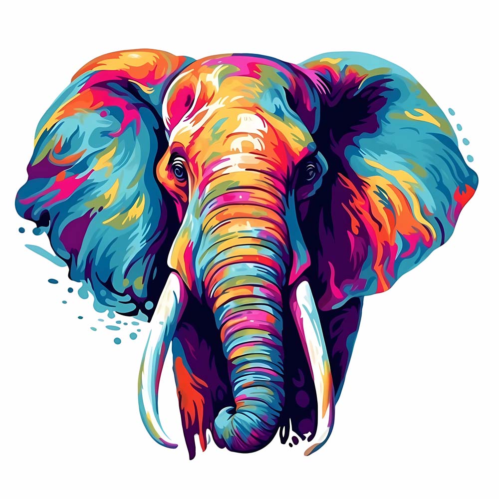 Bright Colors adorn Grand Elephant Cross Stitch Kits