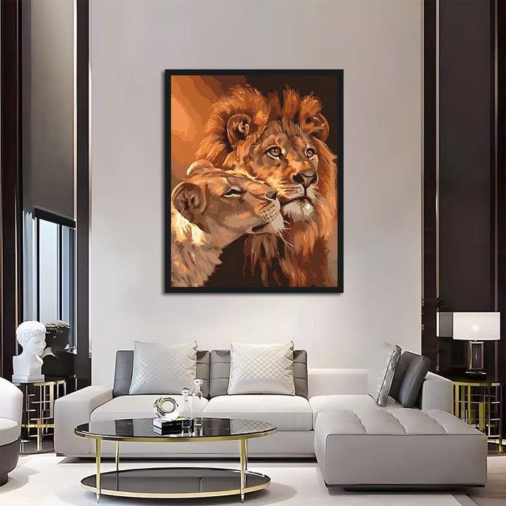 Lion Pair Cuddles Gently Cross Stitch Kits