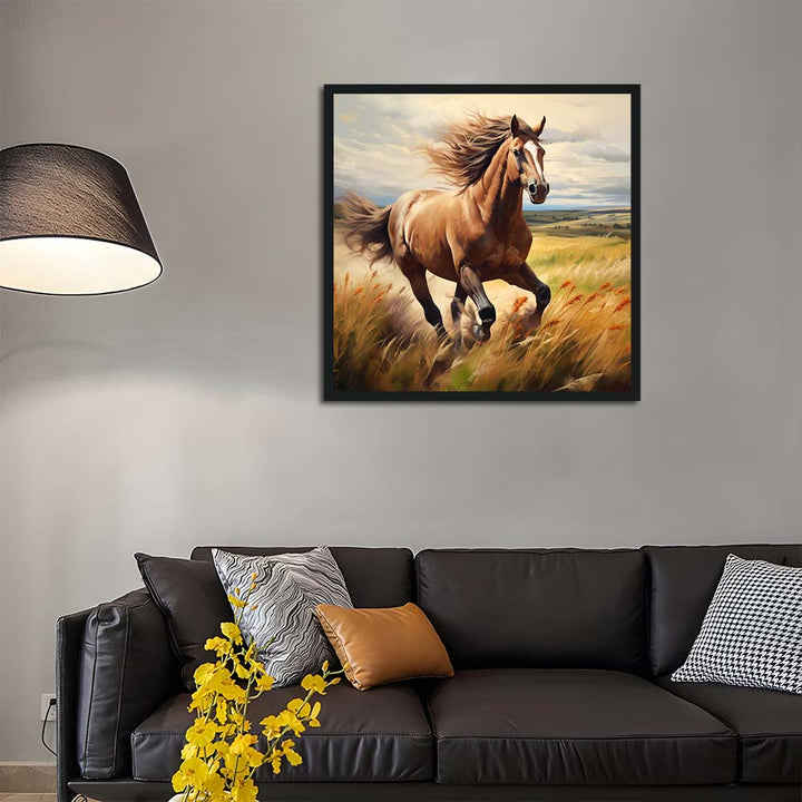 Horse Gallops through Golden Fields Cross Stitch Kits