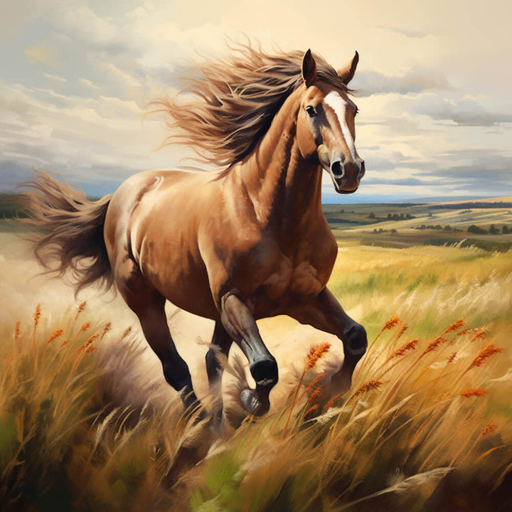 Horse Gallops through Golden Fields Cross Stitch Kits