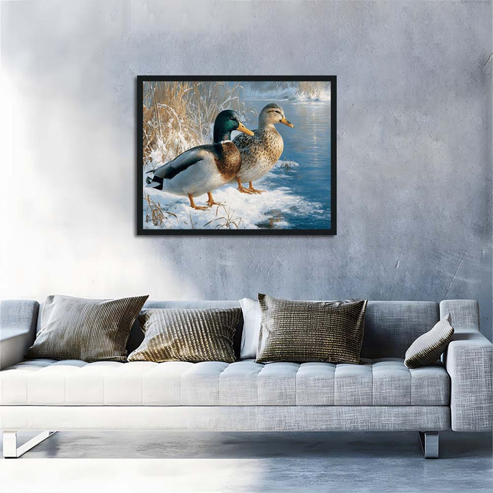 Ducks Stand in Winter Snow Cross Stitch Kits