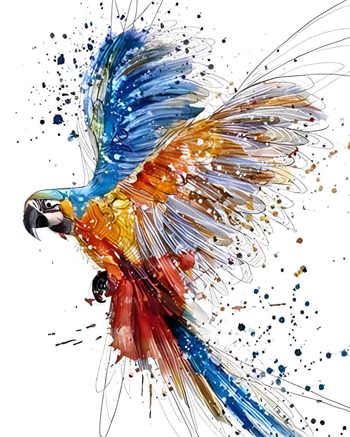 Bird Soars in Bold Pigments Cross Stitch Kits