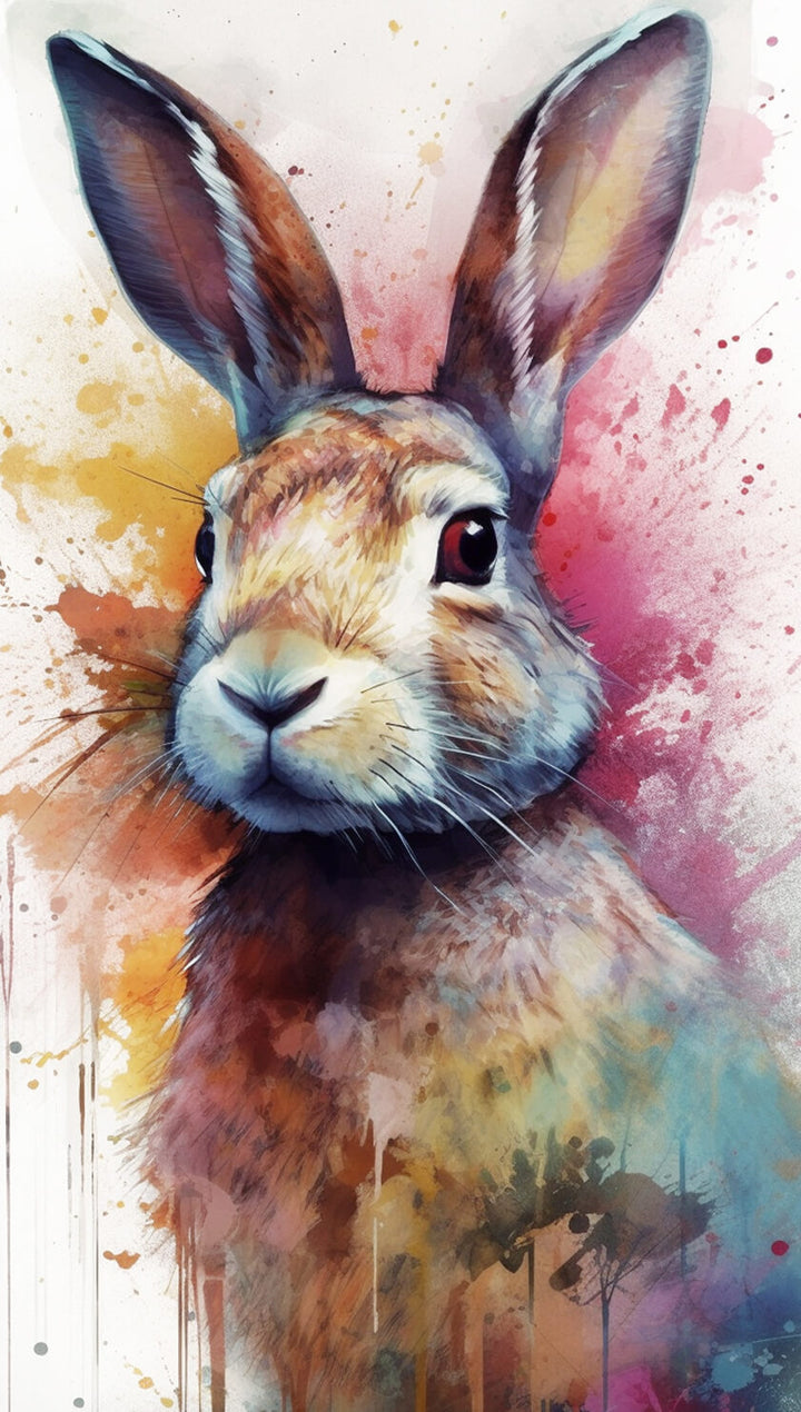 Hare Stares Softly in Watercolor Cross Stitch Kits