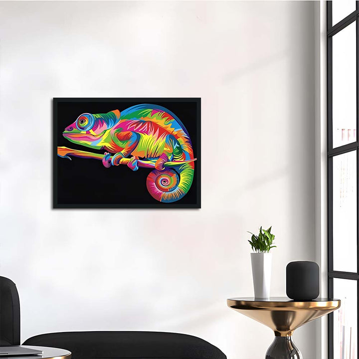 Chameleon Clings to Branch Colorfully Cross Stitch Kits