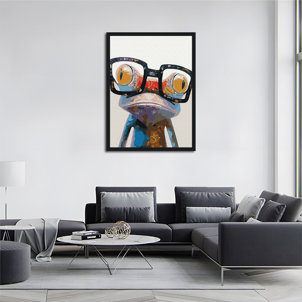 Frog Wears Glasses Playfully Cross Stitch Kits