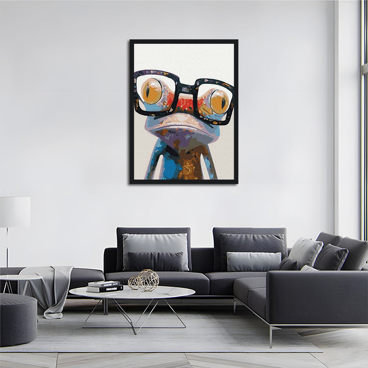 Frog Wears Glasses Playfully Cross Stitch Kits