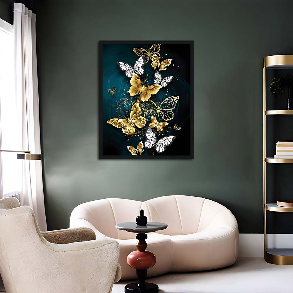 Teal Backdrop Highlights Butterflies Cross Stitch Kits