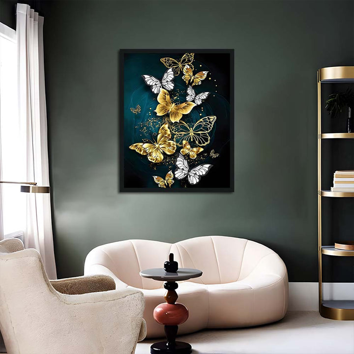 Teal Backdrop Highlights Butterflies Cross Stitch Kits