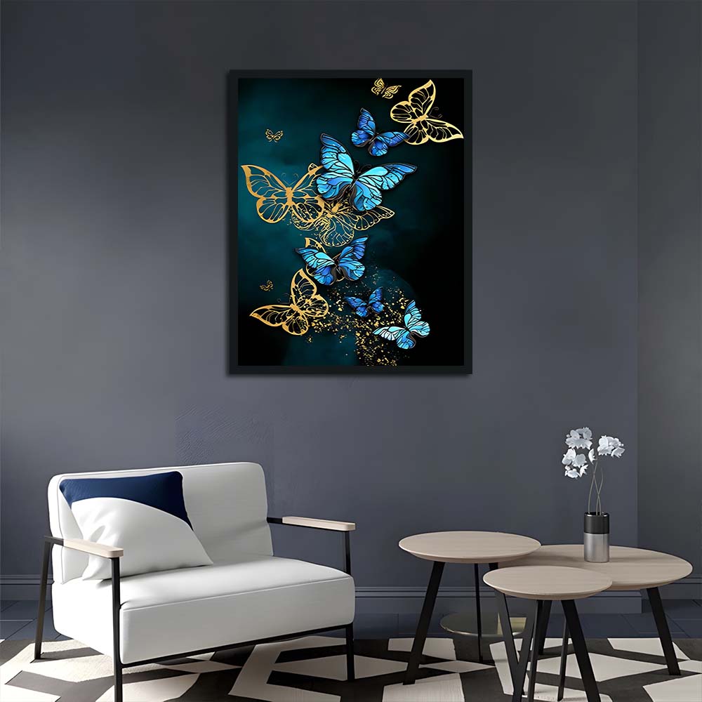 Luxe Butterflies with Blue Wings Cross Stitch Kits
