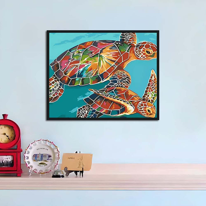 Sea Turtles Swim in the Ocean Cross Stitch Kits
