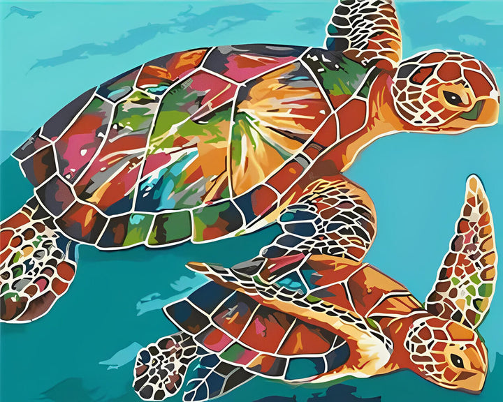 Sea Turtles Swim in the Ocean Cross Stitch Kits