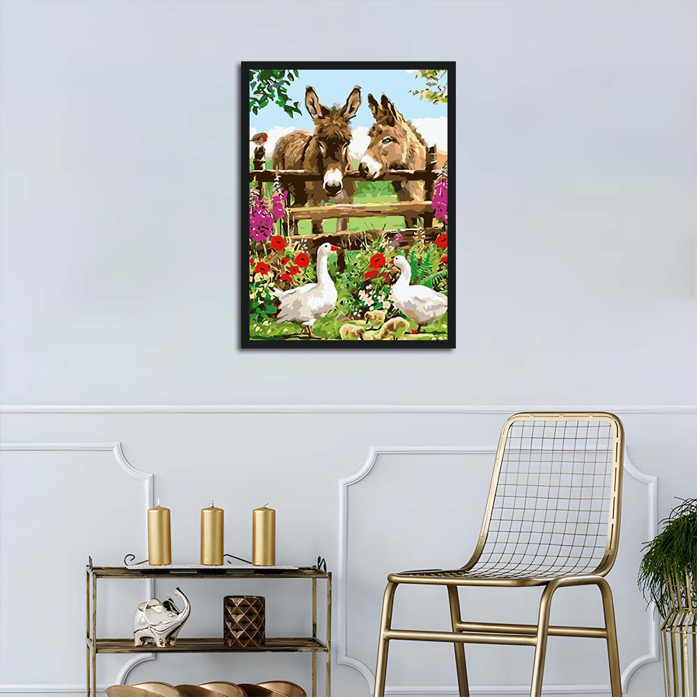 Donkeys and Geese Thrive in Garden Cross Stitch Kits