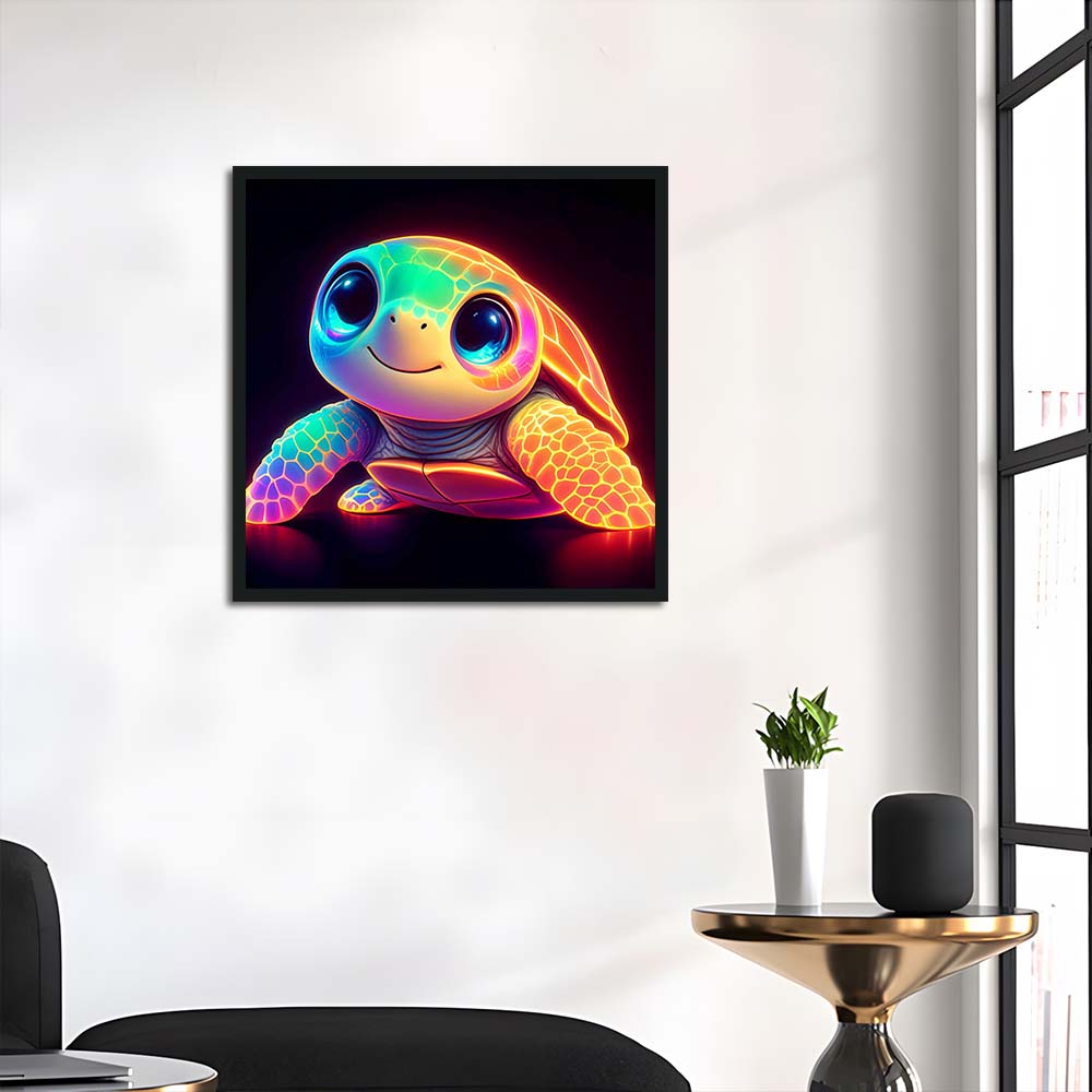 Cute Turtle Emits Neon Glow Cross Stitch Kits