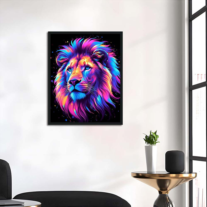 Colorful Lion Shows Flowing Mane Cross Stitch Kits
