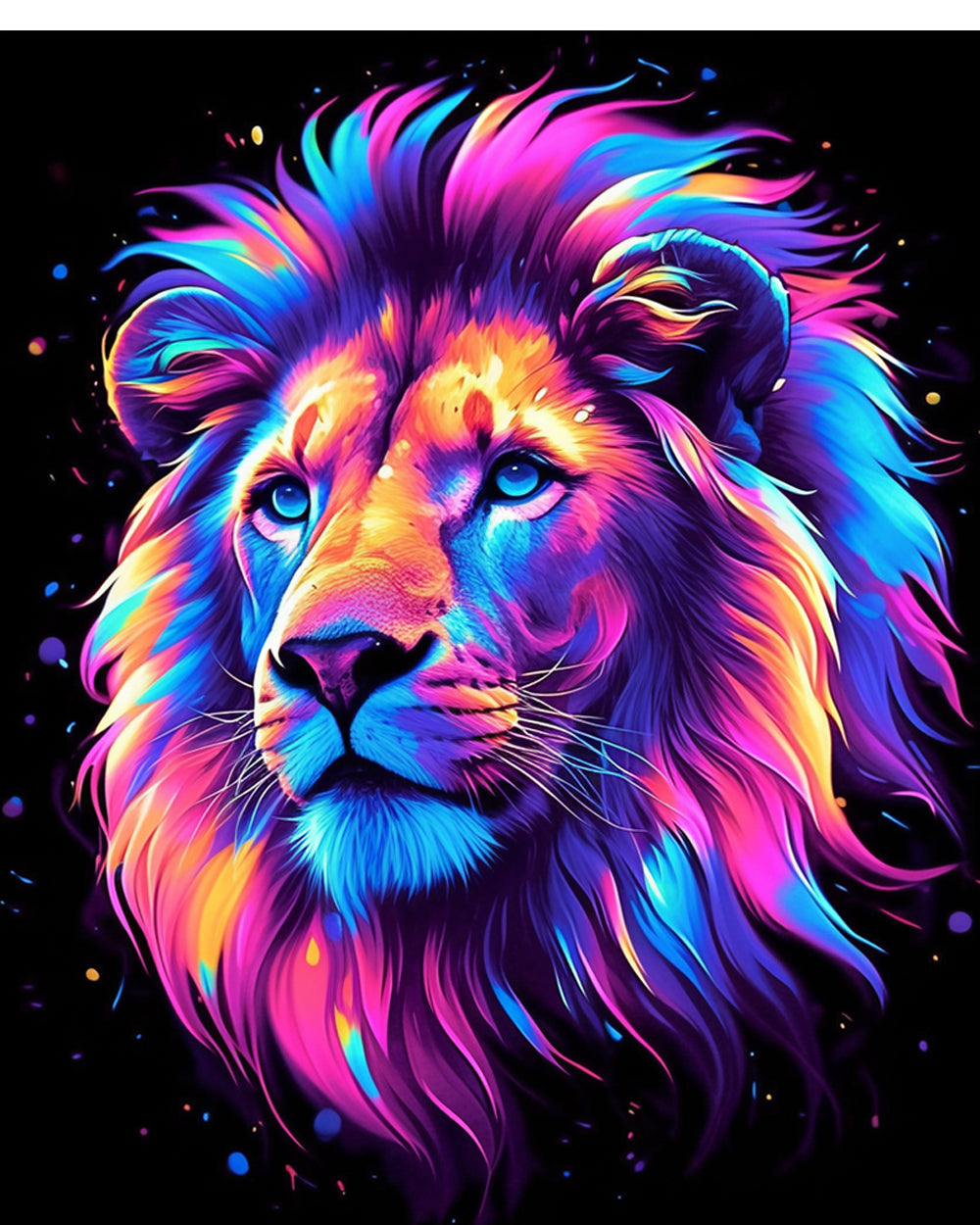Colorful Lion Shows Flowing Mane Cross Stitch Kits