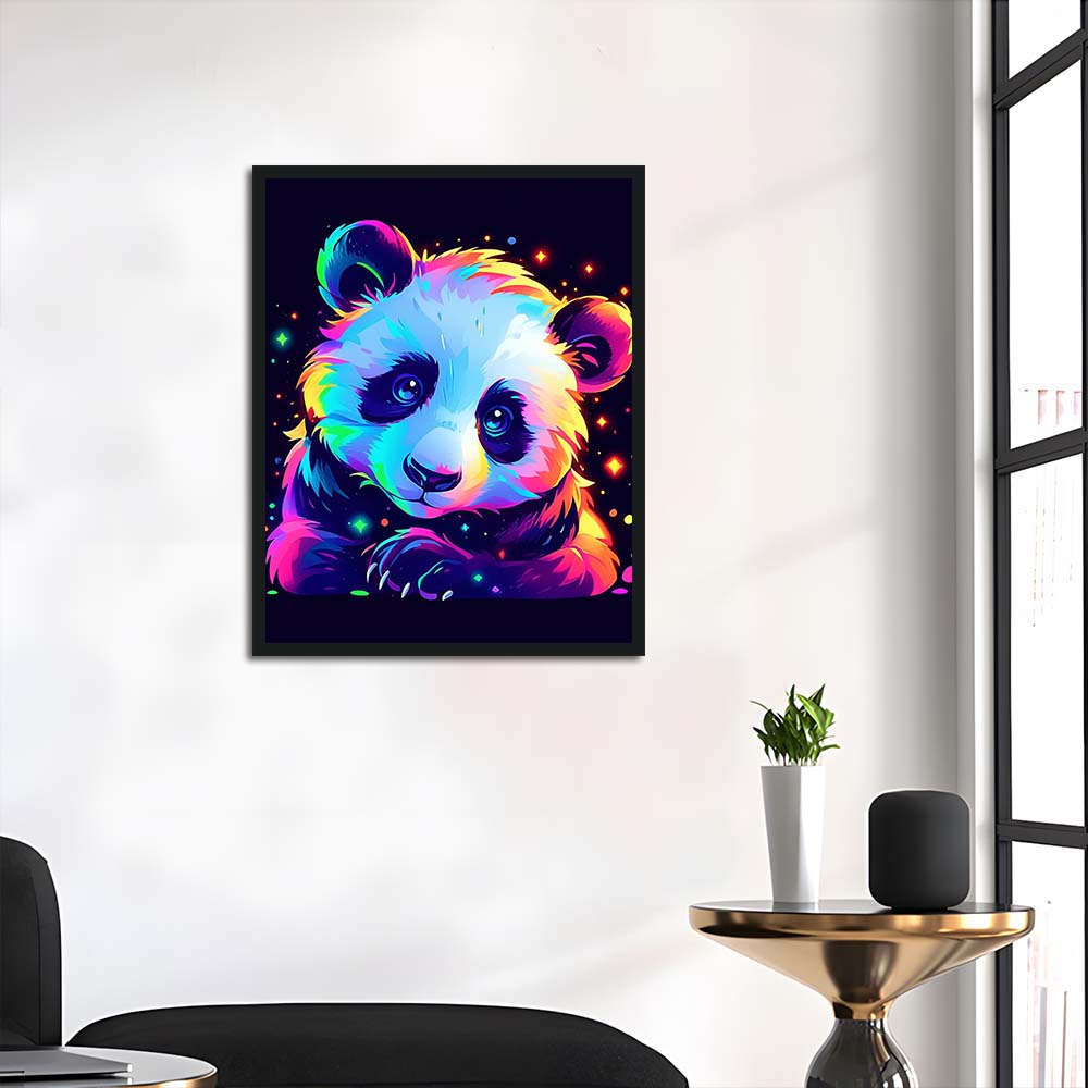 Vivid Panda Gazes Starry Lights Cross Stitch Kits