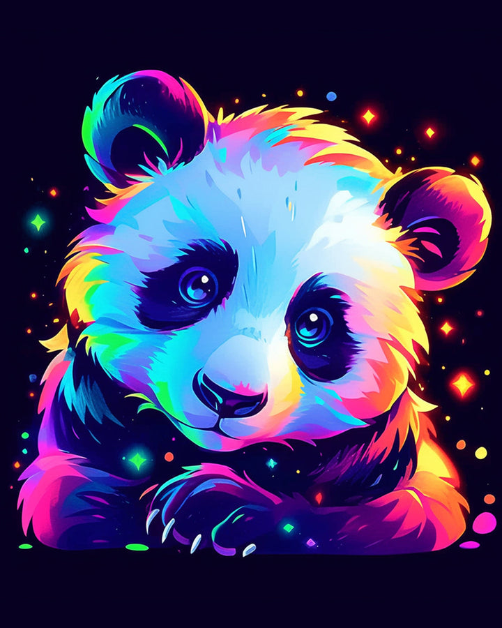 Vivid Panda Gazes Starry Lights Cross Stitch Kits