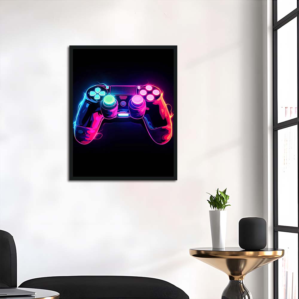 Bright Gamepad Shines Neon Colors Cross Stitch Kits