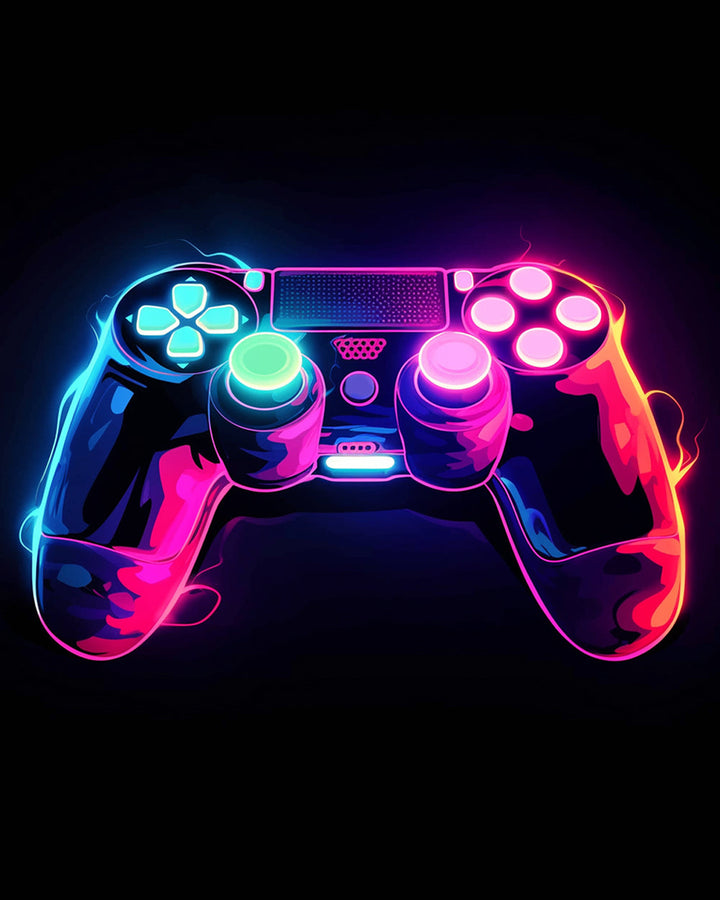 Bright Gamepad Shines Neon Colors Cross Stitch Kits