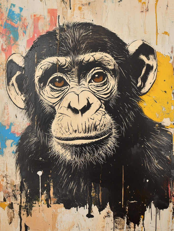 Graffiti-Style Chimpanzee Cross Stitch Kits YZZH627
