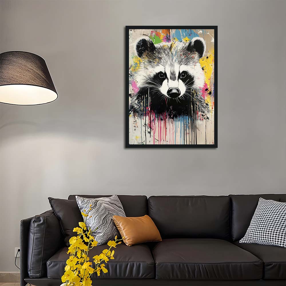 Graffiti-Style Raccoon Cross Stitch Kits YZZH628