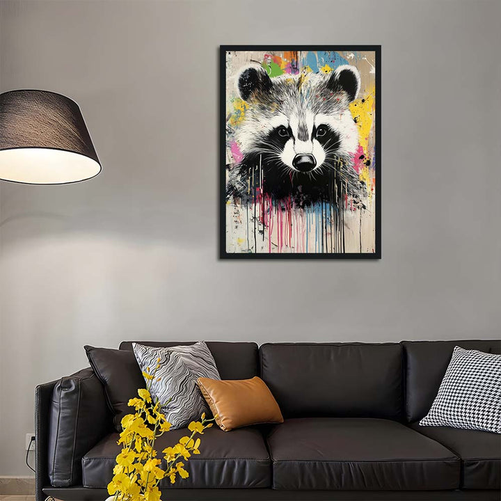 Graffiti-Style Raccoon Cross Stitch Kits YZZH628