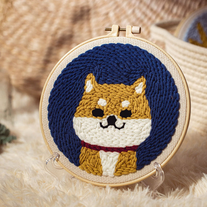 Shiba Inu Punch Needle Embroidery Kits ANI001