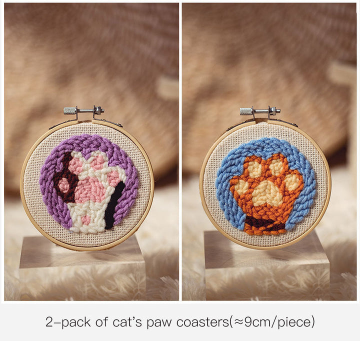 Cat Paws(2-Pack) Punch Needle Embroidery Kits ANI009