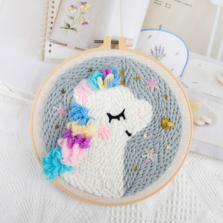 Sweet Unicorn Punch Needle Embroidery Kits ANI029