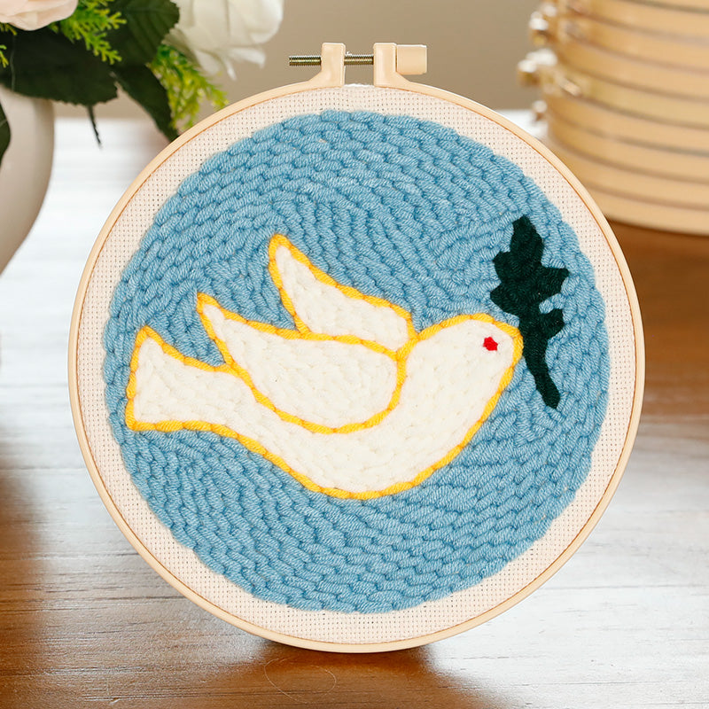 Dove of peace Punch Needle Embroidery Kits ANI035