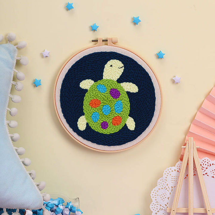 Colorful Turtle Punch Needle Embroidery Kits ANI038