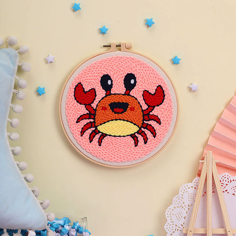 Red Crab Punch Needle Embroidery Kits ANI041