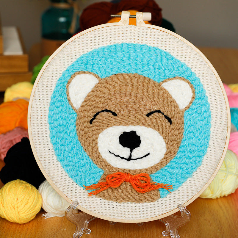 Brown Bear Punch Needle Embroidery Kits ANI045