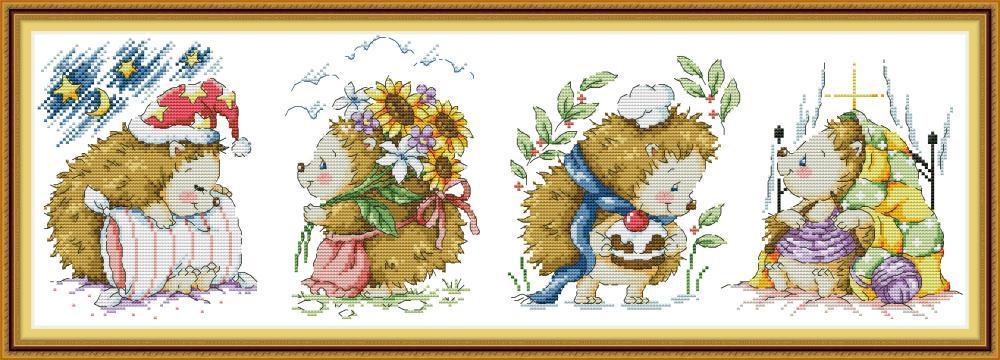 Hedgehog Cross Stitch Kits DA330